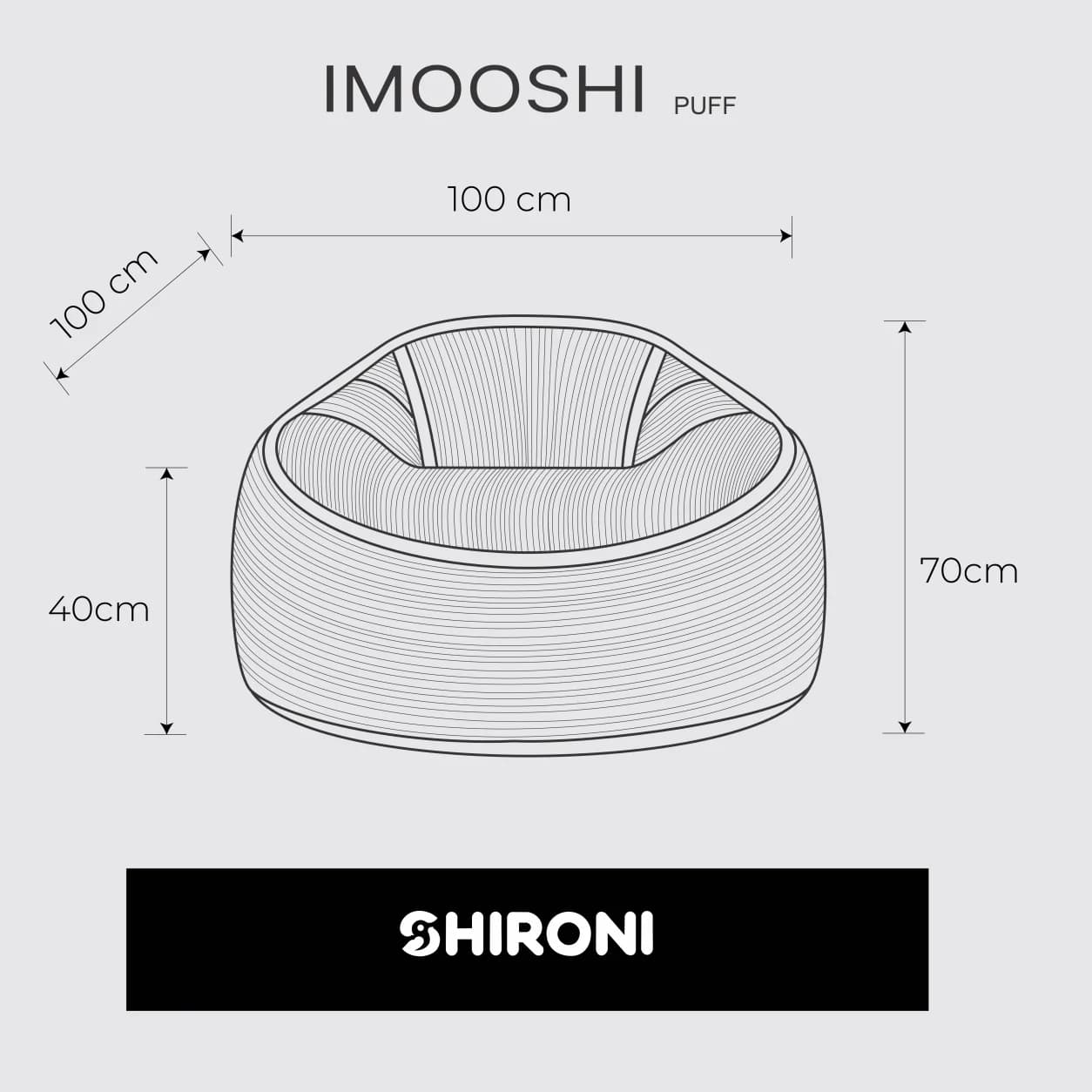 Puff SHIRONI IMOOSHI Gris Claro, foto 3